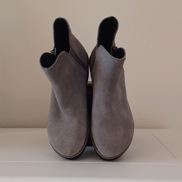 Kenneth Cole Reaction Gray Suede Prime Platform Bootie Size 6 - Picture 5 of 10